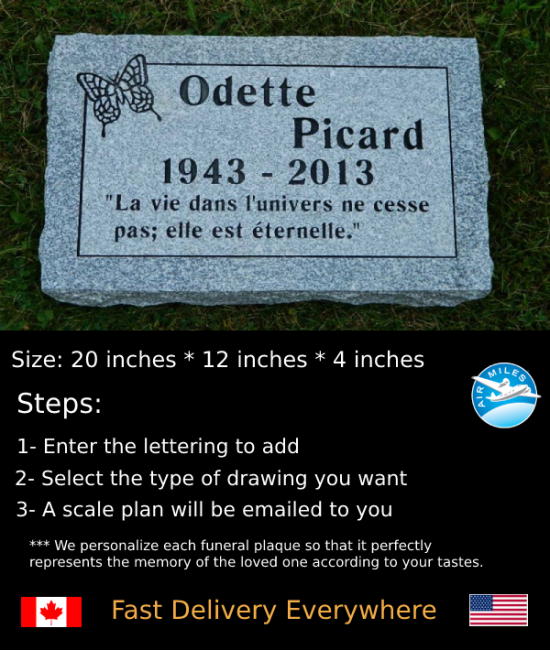 Flat Granite Marker #029